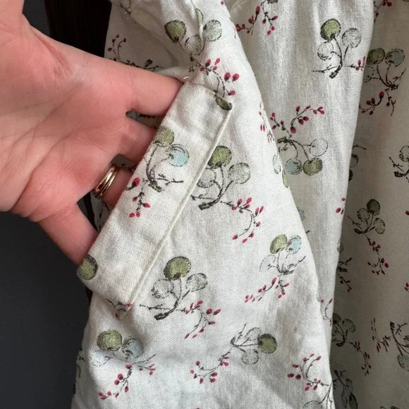 Anthropologie Womens Sz Small Floral Babydoll Top Linen Cottagecore Y2K - Picture 5 of 9